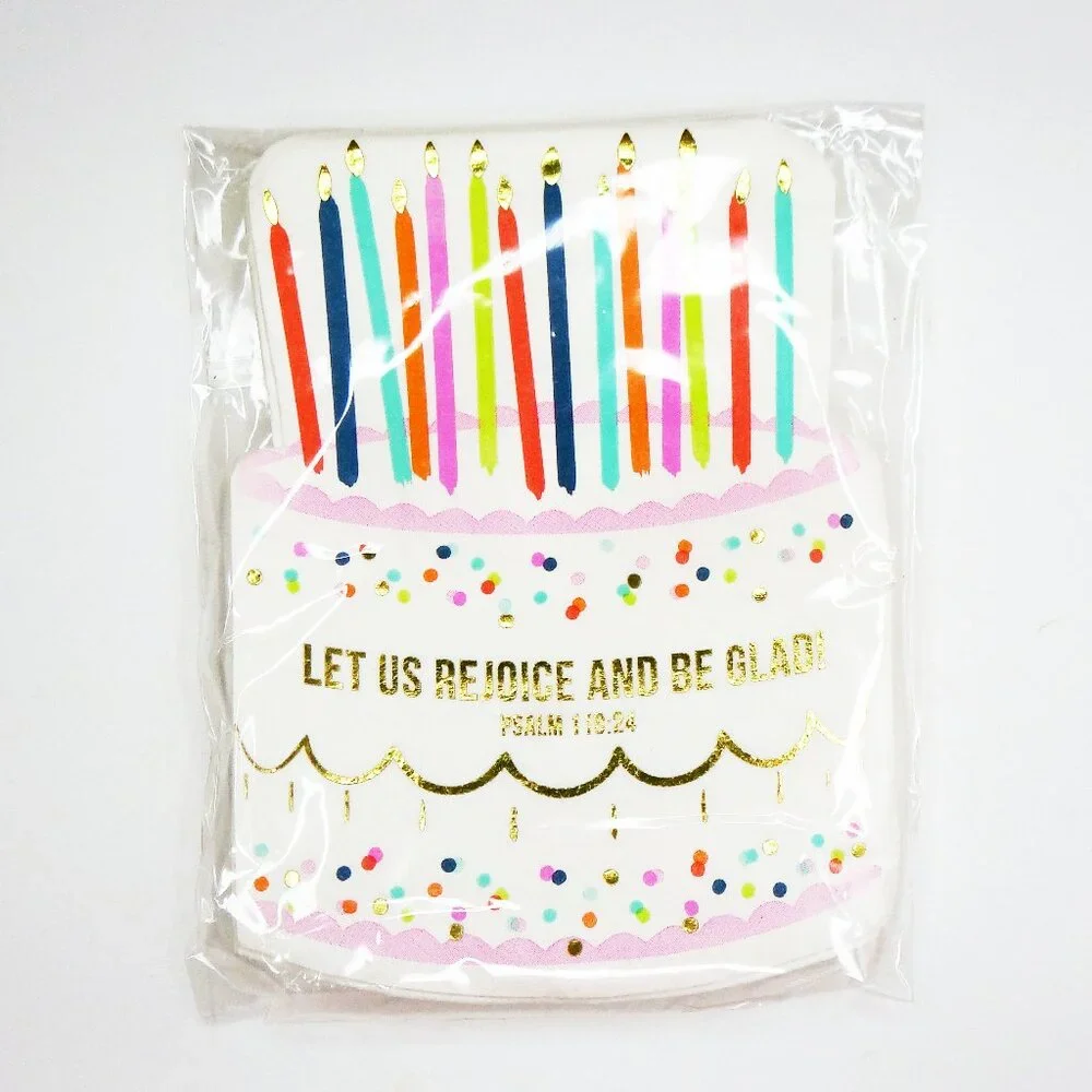 Birthday Cake Plates & Napkins set 16 plates, 20 napkins, Religious Faithworks